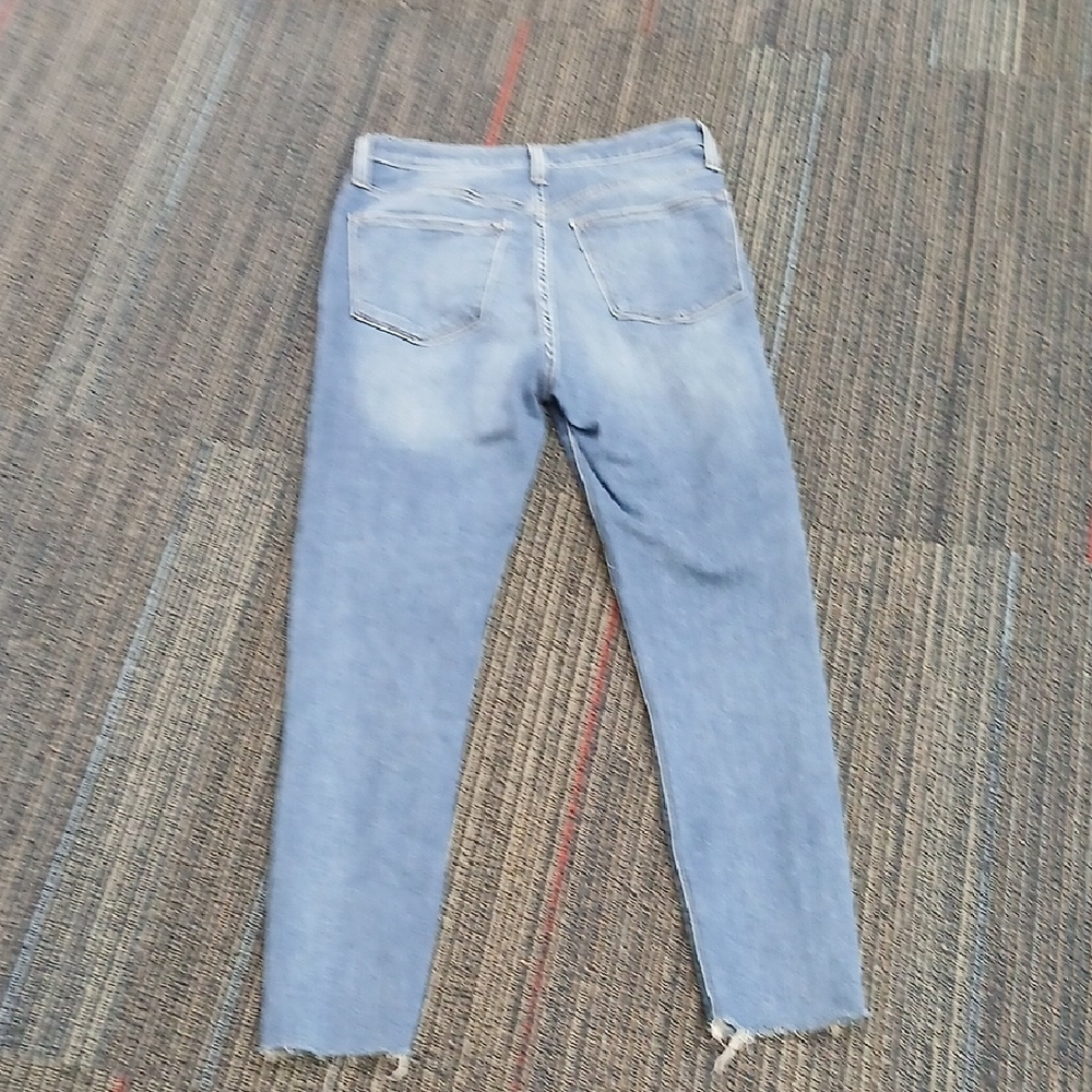 J. Crew High Rise Button Skinny Jeans Frayed Ankles 27 - Picture 7 of 7